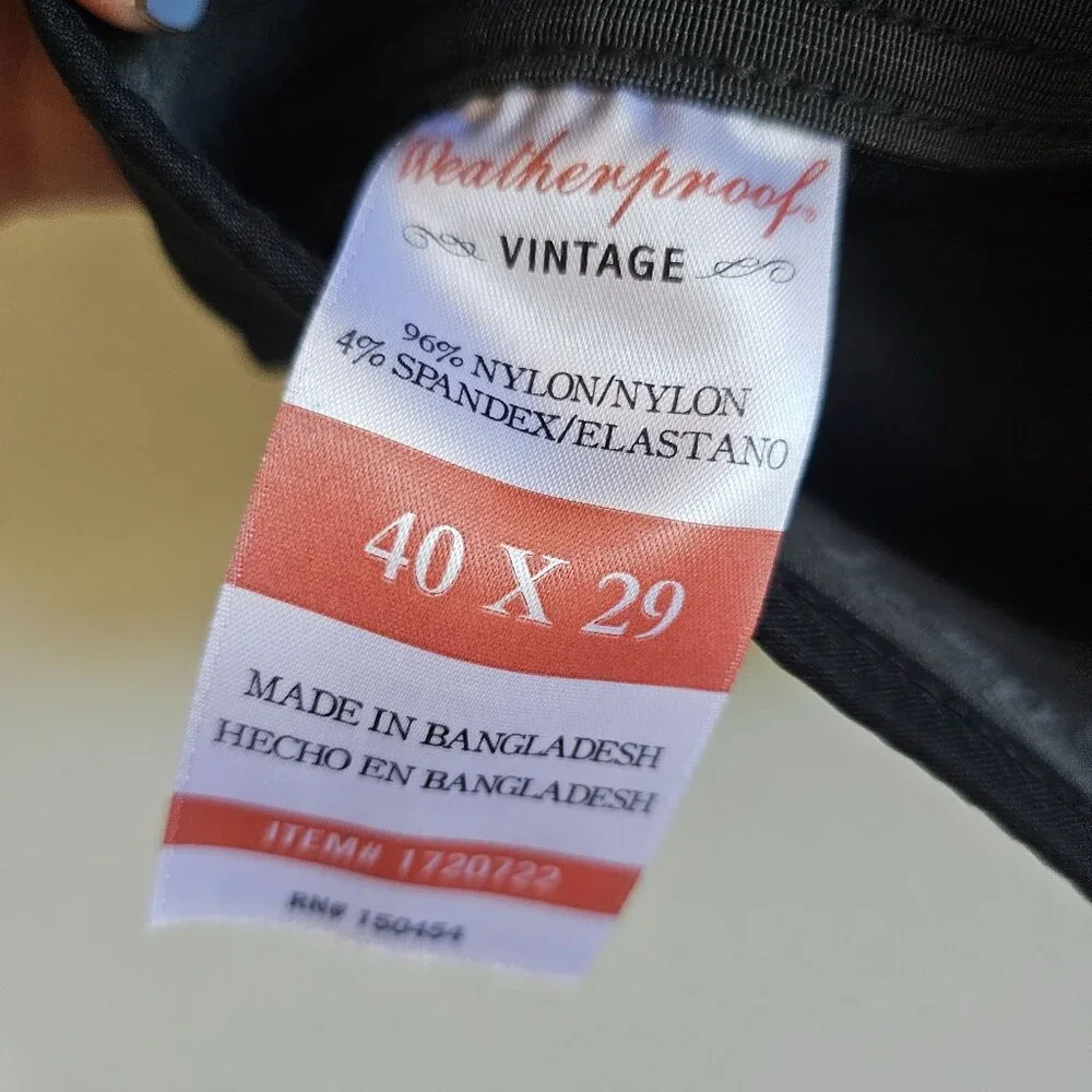 Weatherproof Vintage Men's Black Pants 40x29 Nylon Spandex Blend - Picture 3 of 7